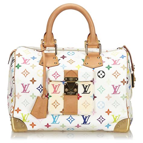 louis vuitton white colorful purse